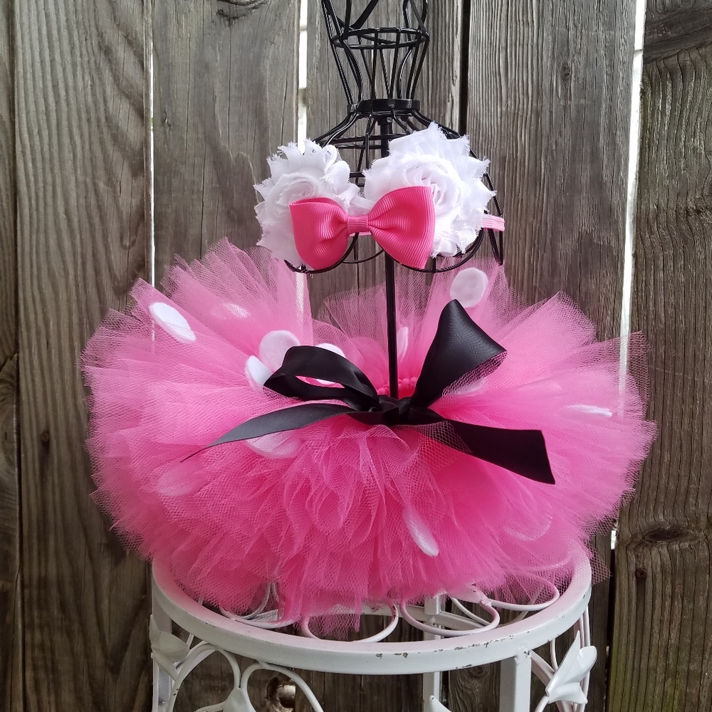 MINNIE MOUSE TUTU PINK POLKADOT SIZE 12 MONTHS